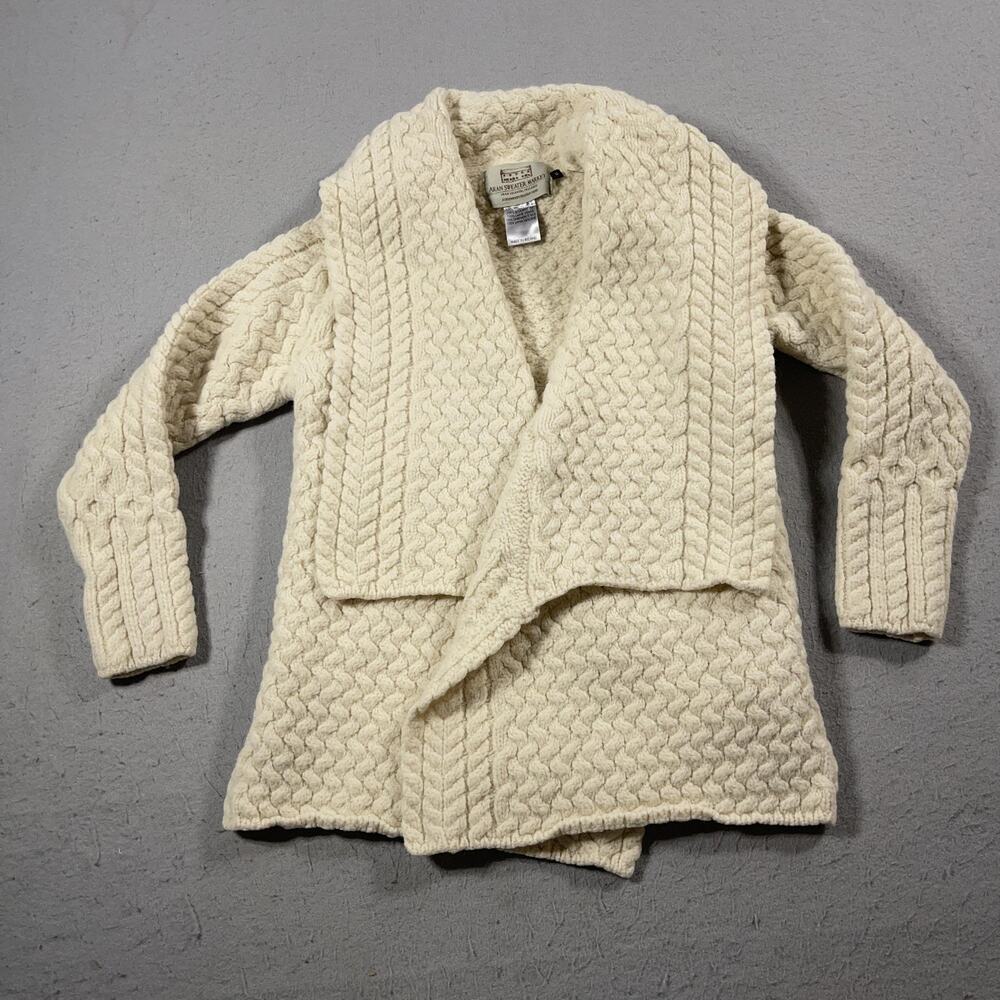 Aran Sweater Market Cardigan Womens Small Knit Wool Ireland Warm Pullover Sweate